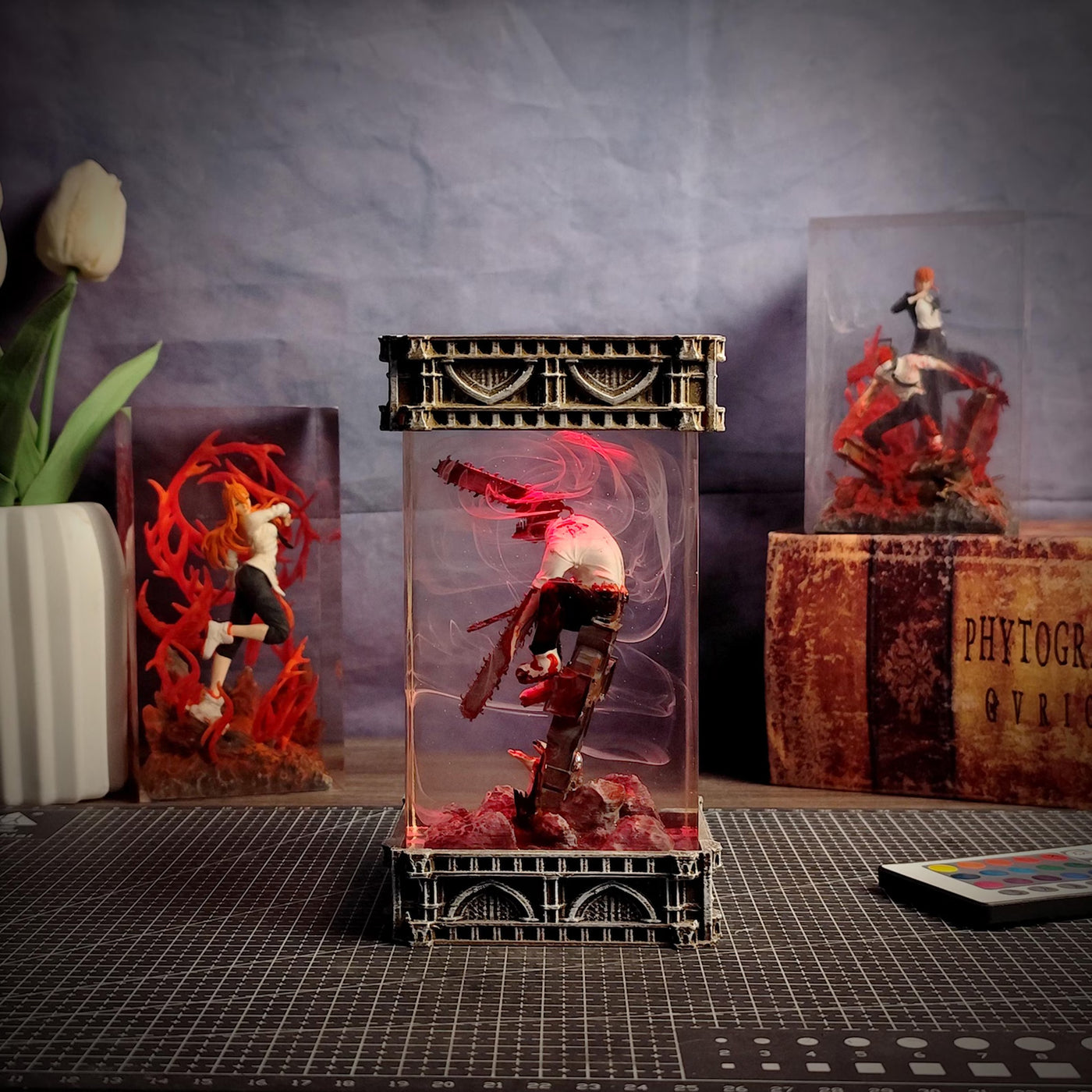 Chainsaw Man Denji Diorama Epoxy Resin Lamp, Night Light, Wireless Lights