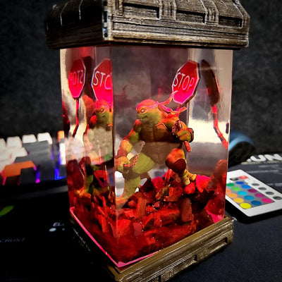 Teenage Mutant Ninja Turtles Michelangelo Diorama Epoxy Resin Lamp, Night Light, Wireless Lights