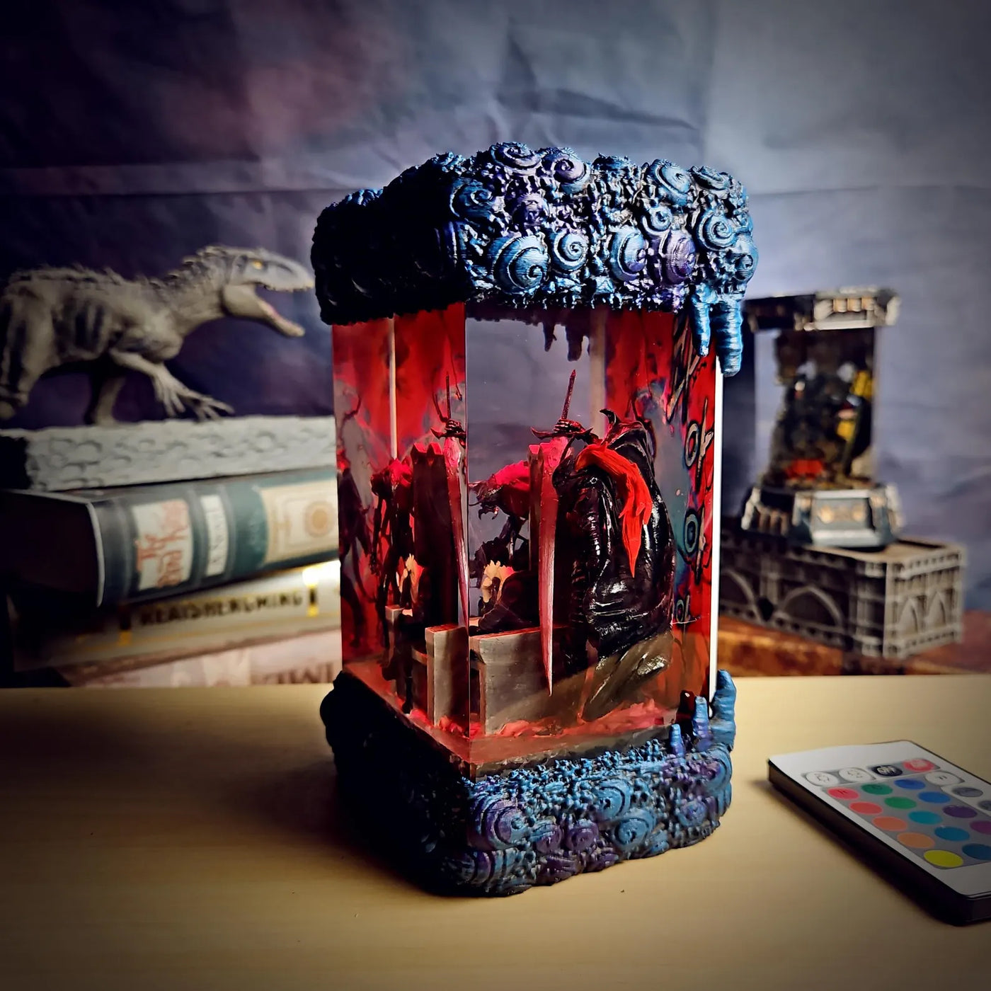 Solo Leveling Sung Jin-woo Beru Blood-Red Commander Igris Diorama Epoxy Resin Lamp, Night Light, Wireless Lights