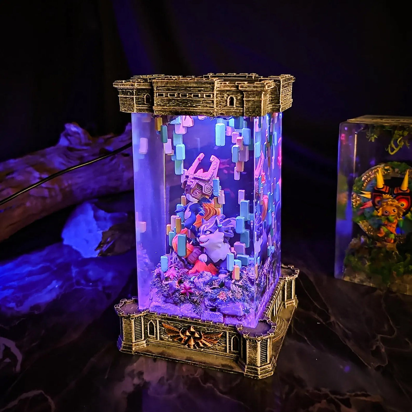 Zelda Midna Wolf Link W.Link Diorama Epoxy Resin Lamp, Night Light, Wireless Lights