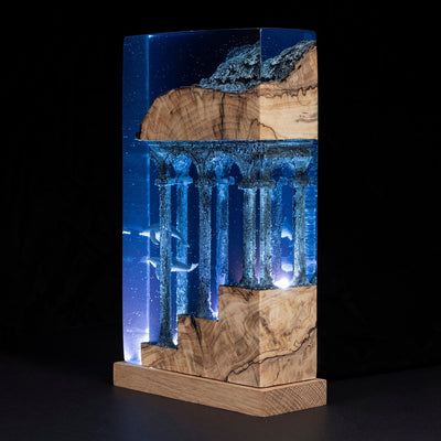 Dolphins Ancient Ruins - High Quality Epoxy Resin Lamp