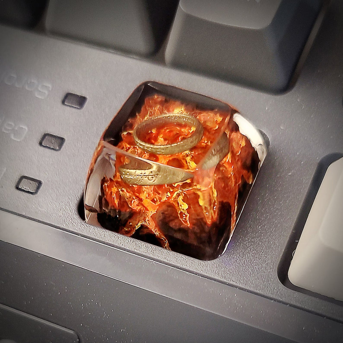 LOTR Lord Of Rings Dark Lord The One Ring Artisan Keycaps Epoxy Resin