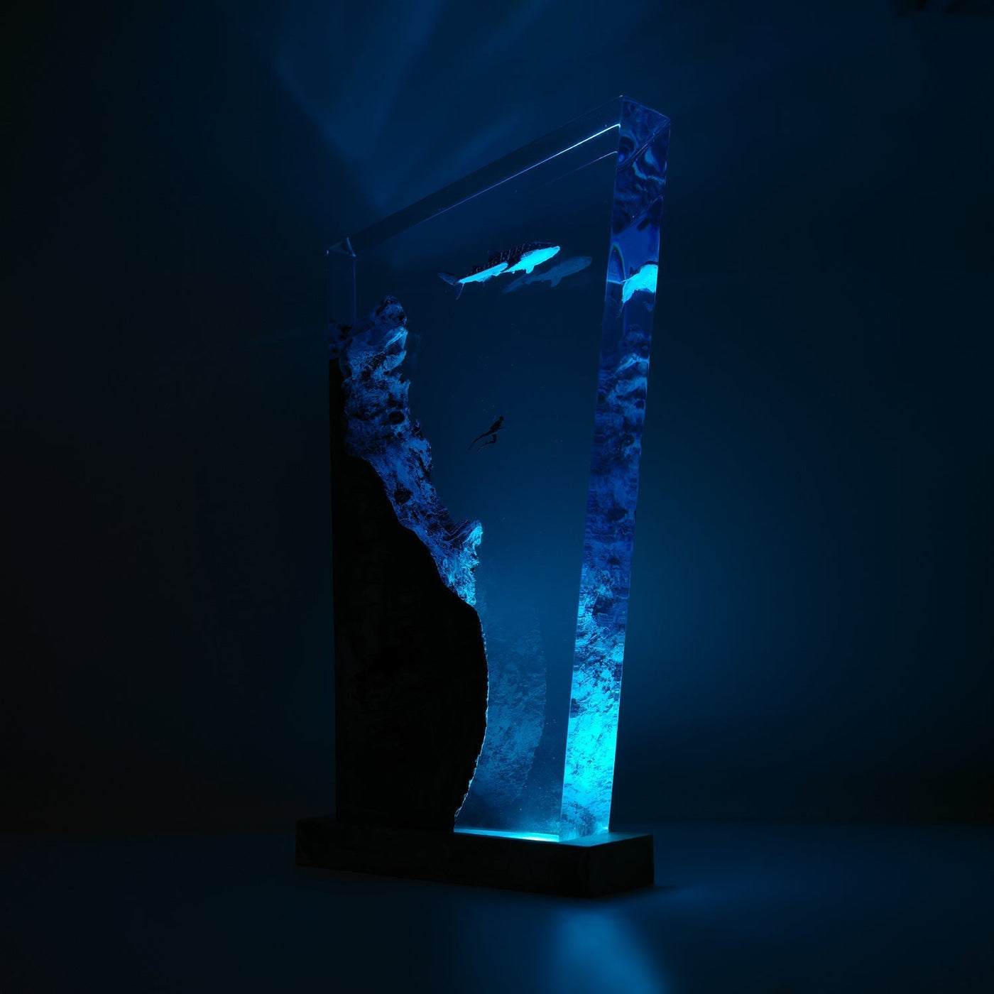 Whale Shark & Diver - High Quality Epoxy Resin Lamp