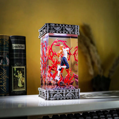 Power Chainsaw Man Epoxy Resin Lamp, Night Light, Wireless Lights