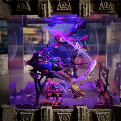 League of Legends Arcane Vi Fight Scene Epoxy Resin Lamp, Night Light, Wireless Lights