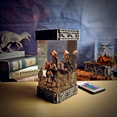 LOTR Lord Of Rings Gimli And Legolas Diorama Epoxy Resin Lamp, Night Light, Wireless Lights