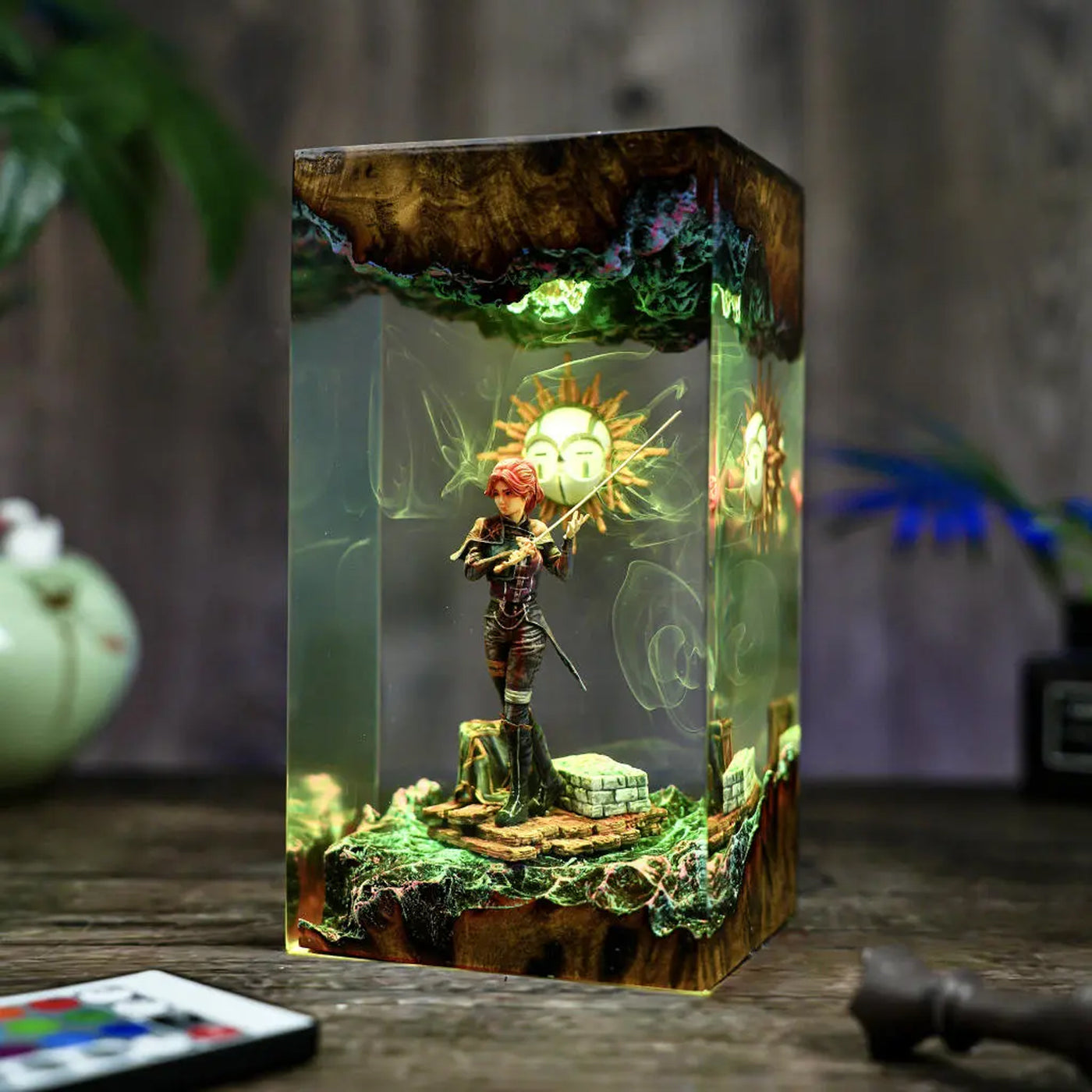 Maelle Clair Obscur Epoxy Resin Lamp, Night Light