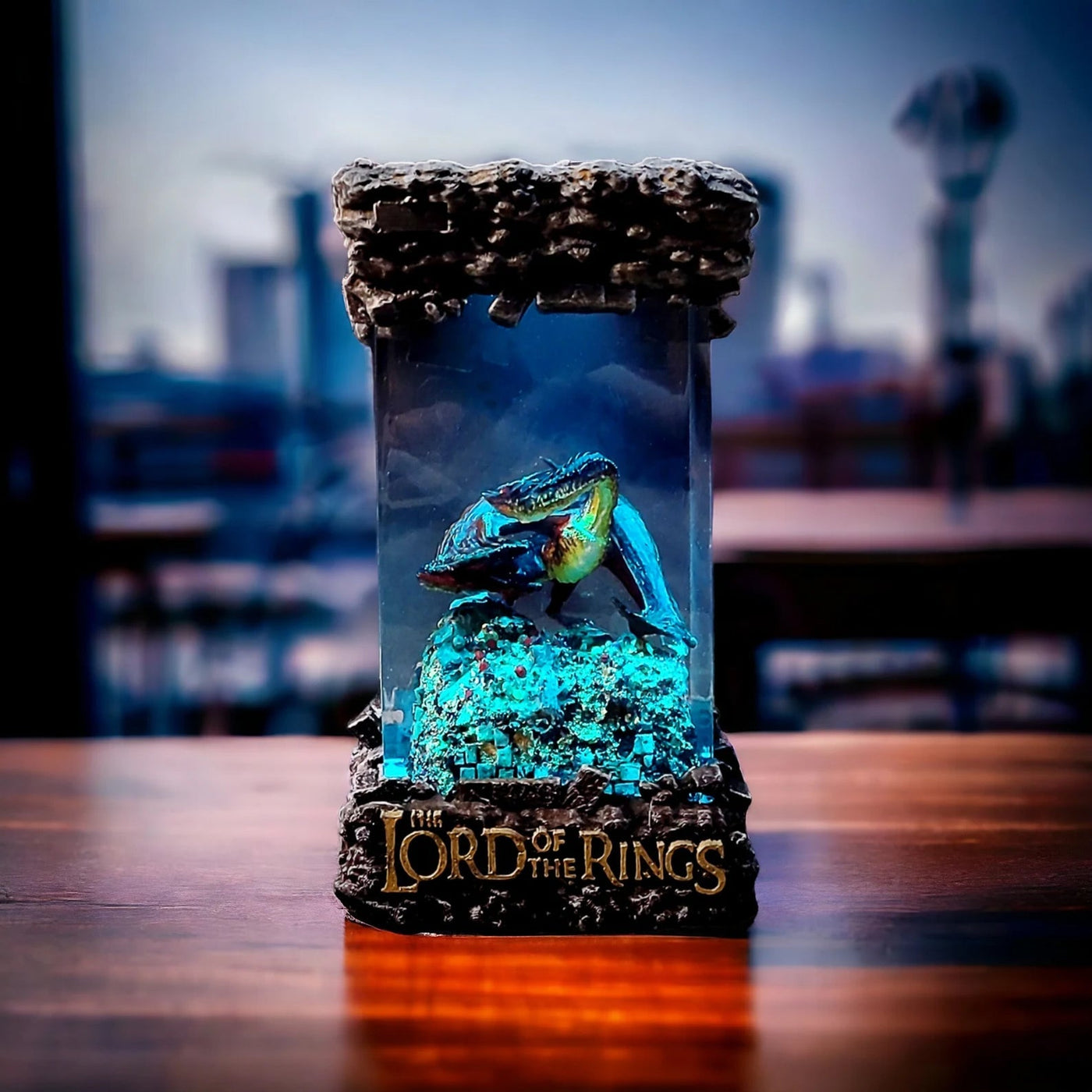 LOTR Lord Of Rings Smaug Dragon Diorama Epoxy Resin Lamp, Night Light, Wireless Lights