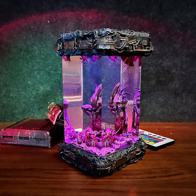 Xenomorph Alien Space Monster Diorama Epoxy Resin Lamp, Night Light, Wireless Lights