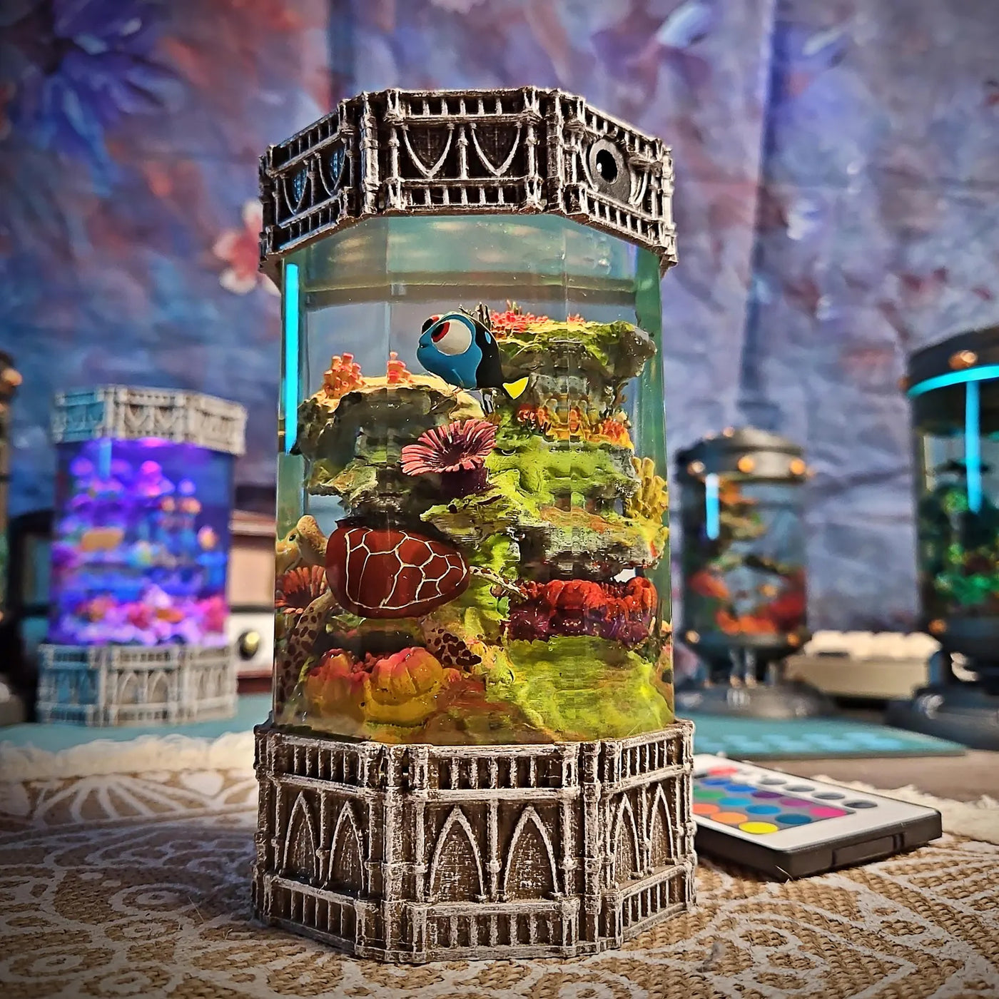 Ocean Coral Fish Nemo Cartoon Epoxy Resin Lamp, Night Light, Wireless Lights