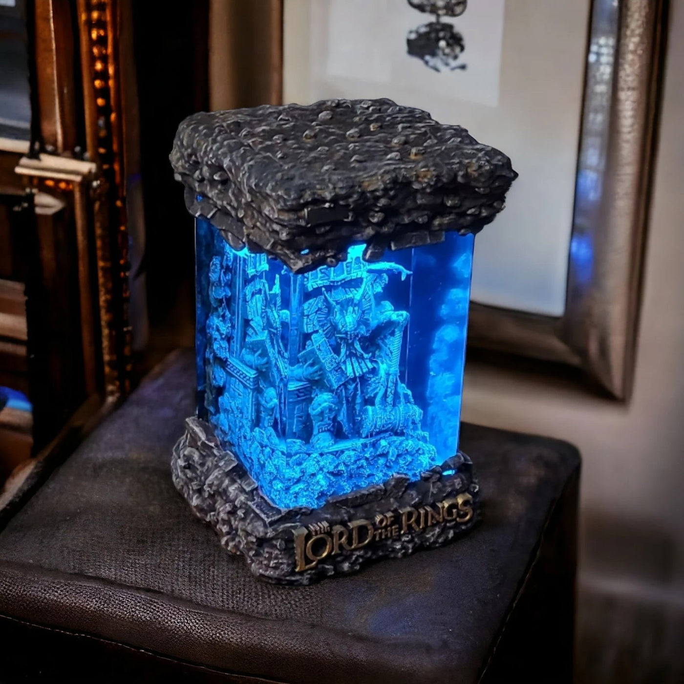 LOTR Lord Of Rings Dwarf King on Throne Diorama Epoxy Resin Lamp, Night Light, Wireless Lights