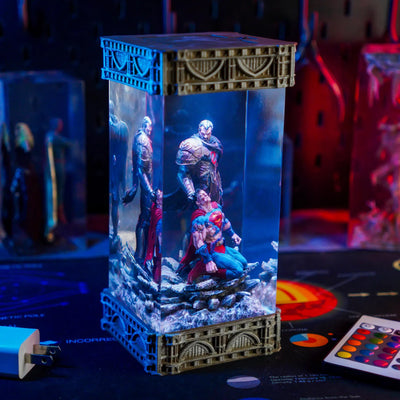 Marvel MCU Zod & Superman Epoxy Resin Lamp, Night Light, Wireless Lights