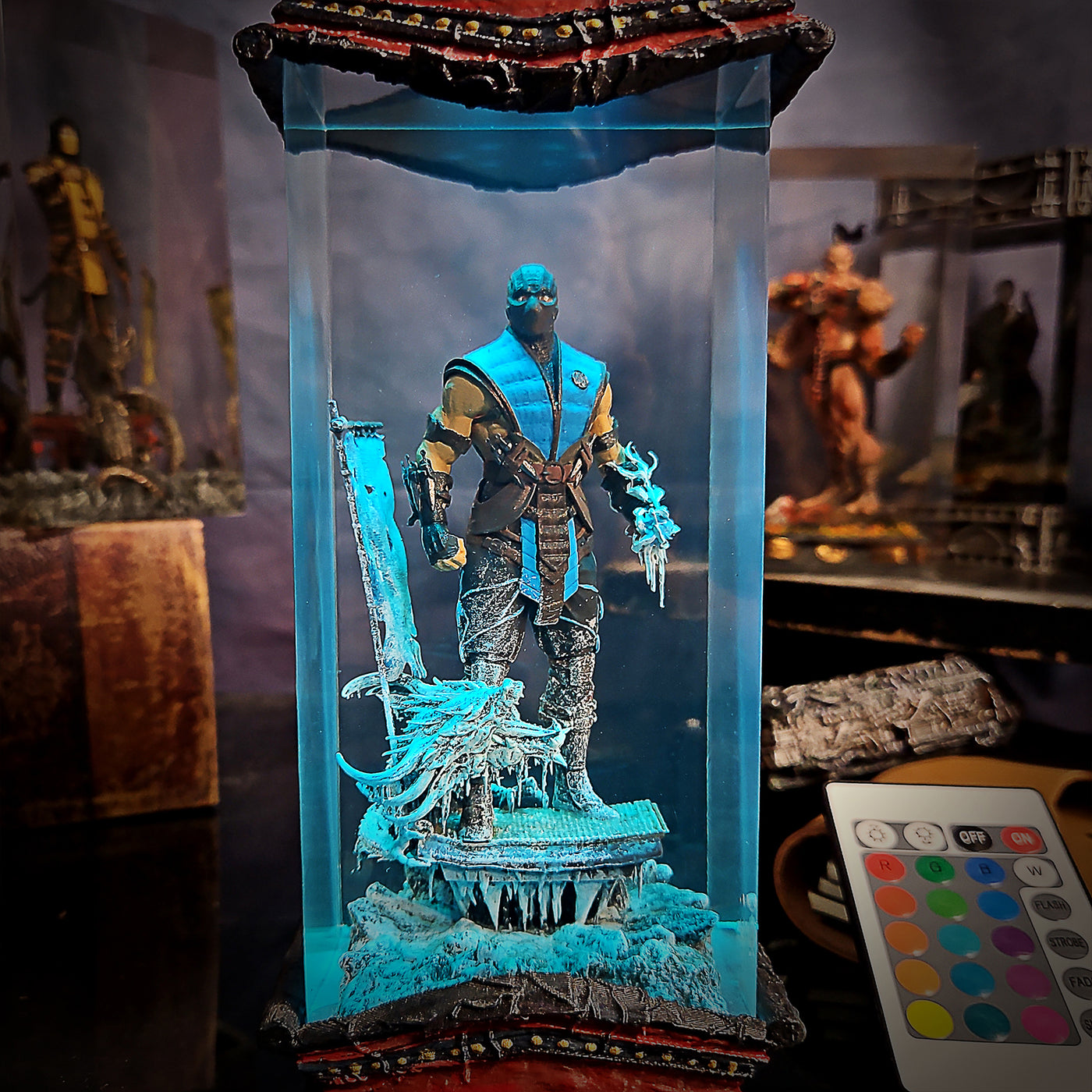 Mortal Kombat Sub-Zero Kuai Liang Epoxy Resin Lamp, Night Light, Wireless Lights