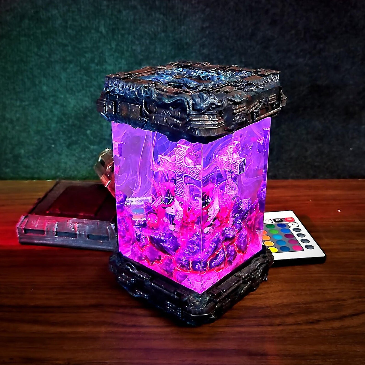 Chainsaw Man Diorama Epoxy Resin Lamp, Night Light, Wireless Lights