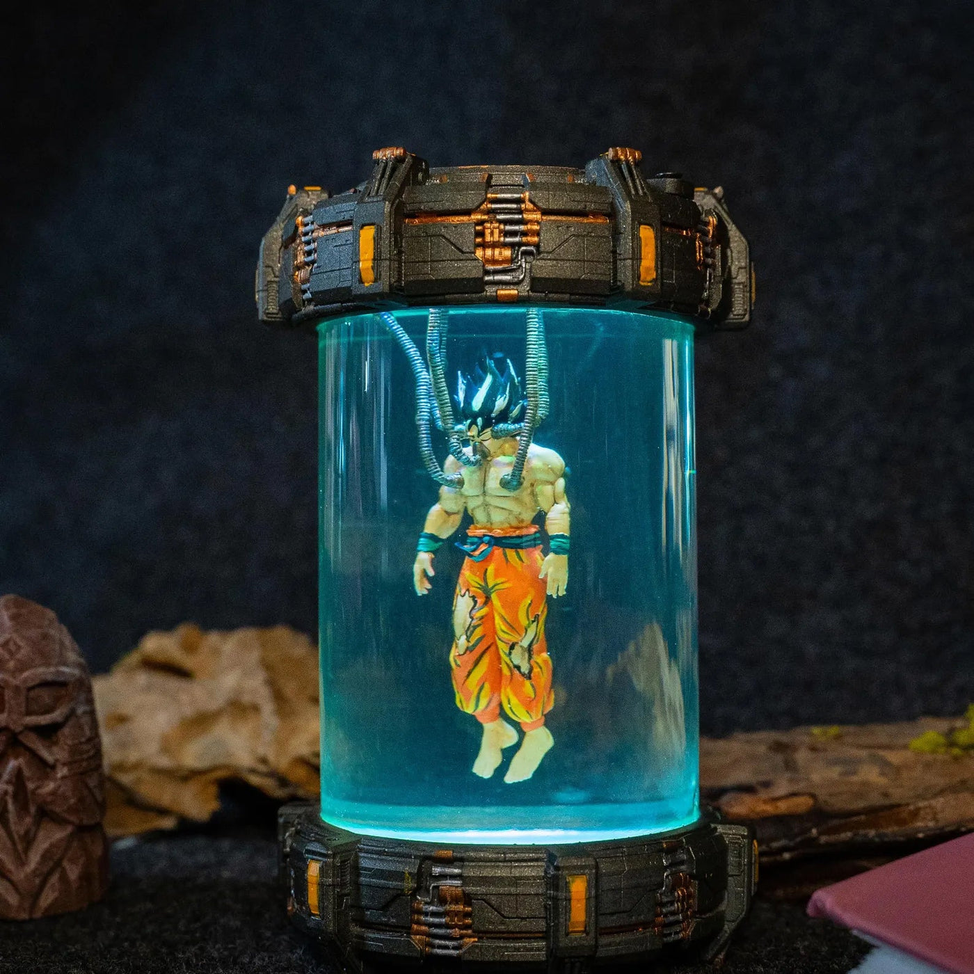 Dragon Ball Goku Super Saiyan Healing Chamber Incubator Epoxy Resin Lamp, Night Light, Wireless Lights