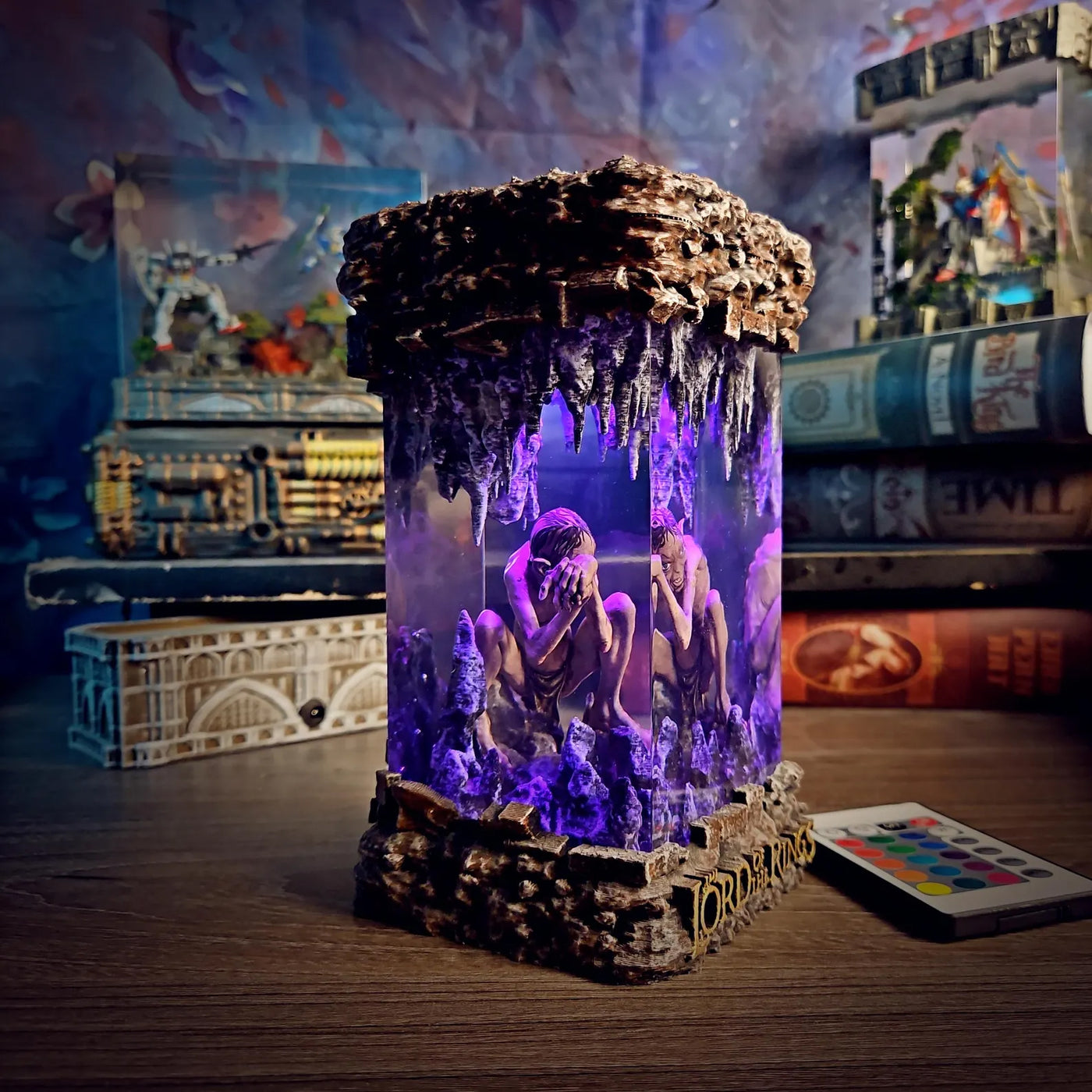 LOTR Lord Of Rings Smeagol Gollum Diorama Epoxy Resin Lamp, Night Light, Wireless Lights