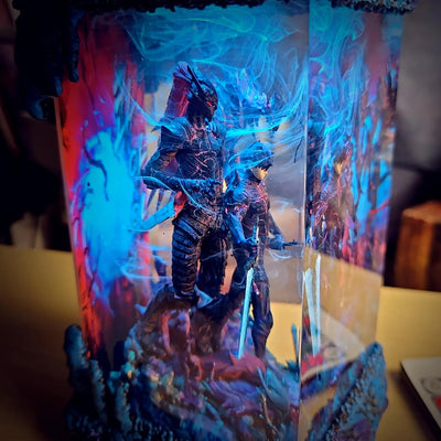 Solo Leveling Sung Jin-woo Beru Blood-Red Commander Igris Diorama Epoxy Resin Lamp, Night Light, Wireless Lights