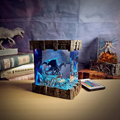 Fourth Wing Dragons Epoxy Resin Lamp, Night Light, Wireless Lights