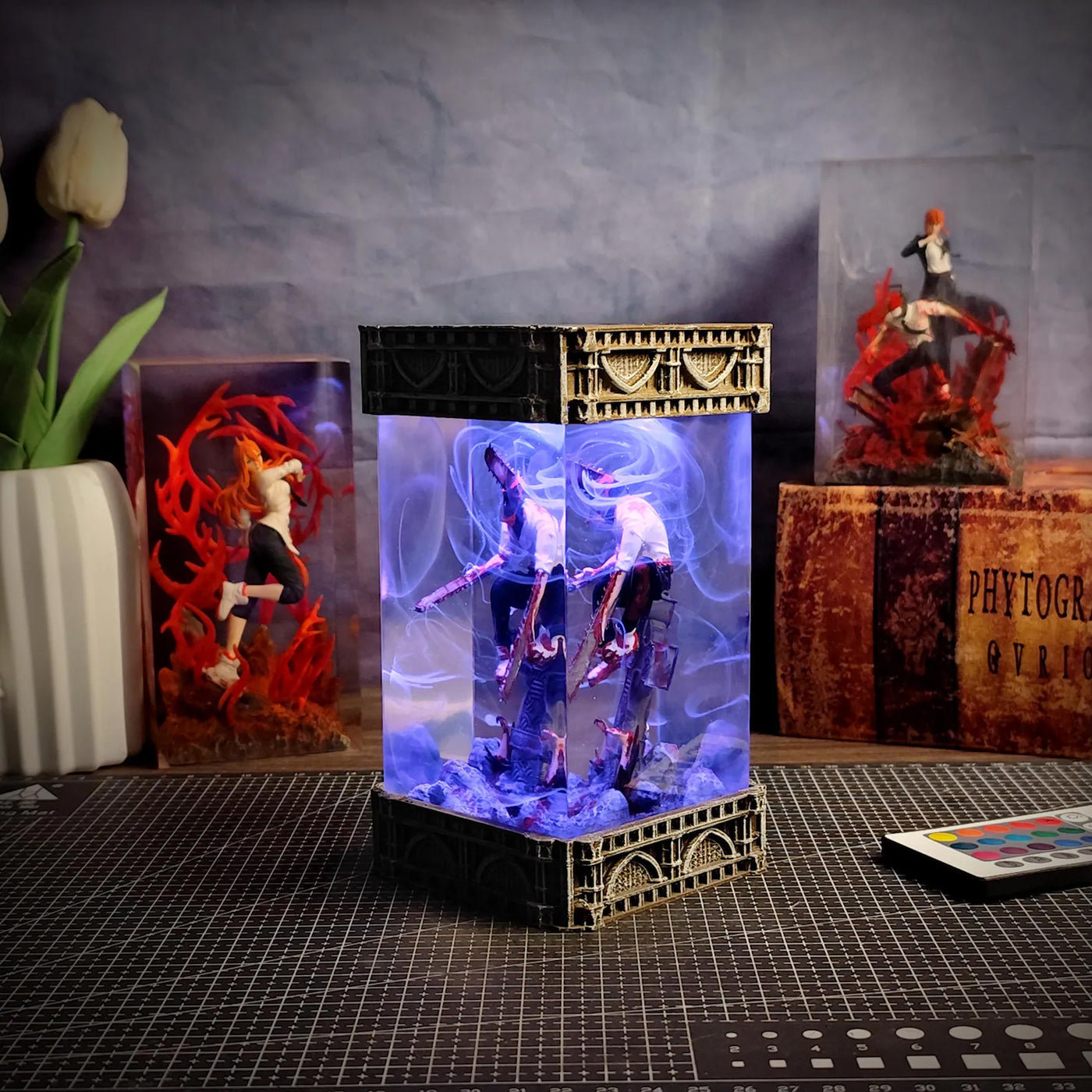 Chainsaw Man Denji Diorama Epoxy Resin Lamp, Night Light, Wireless Lights