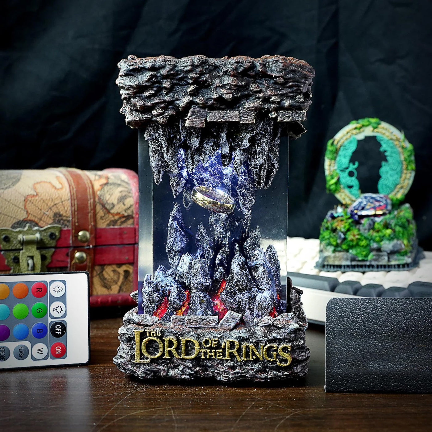 LOTR Lord Of Rings Ring Of Power Diorama Epoxy Resin Lamp, Night Light, Wireless Lights