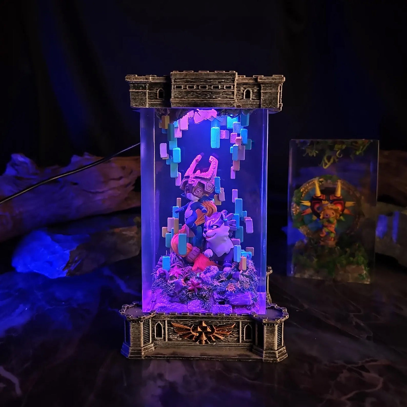 Zelda Midna Wolf Link W.Link Diorama Epoxy Resin Lamp, Night Light, Wireless Lights