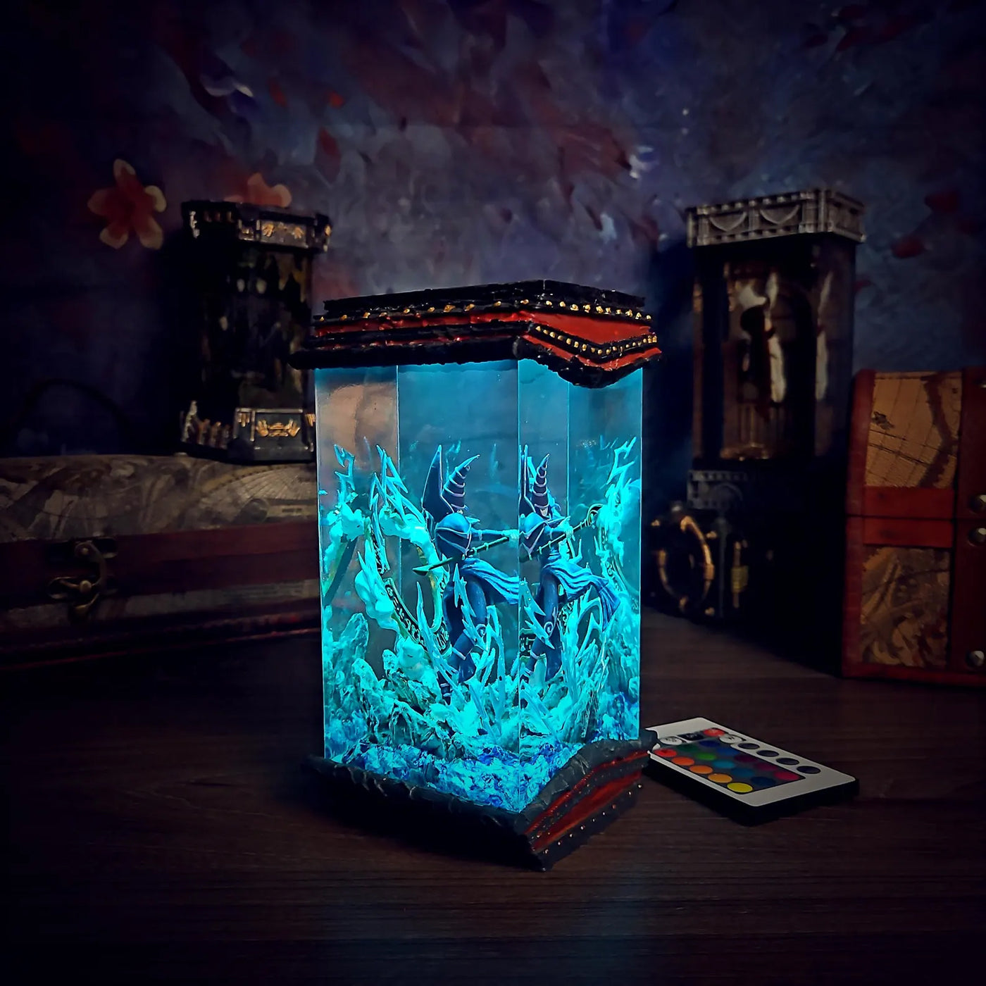 Yu Gi Oh Dark Magician Epoxy Resin Lamp, Night Light, Wireless Lights