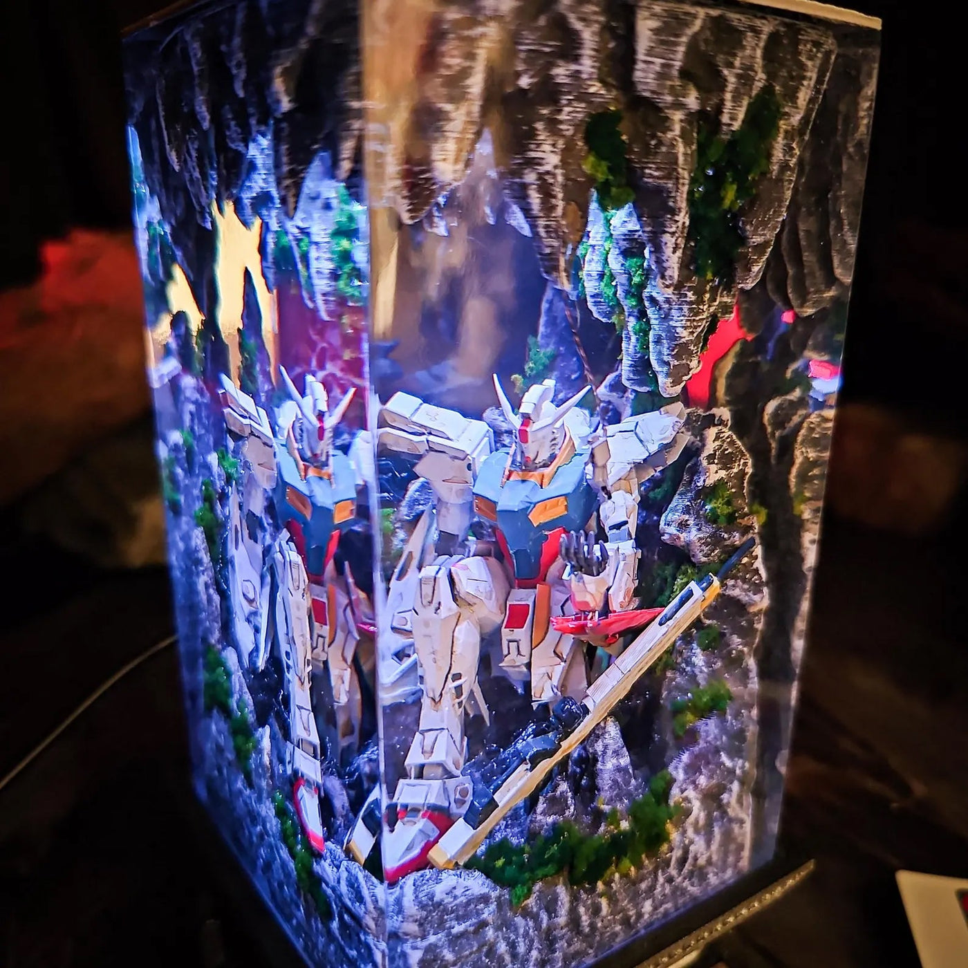 Gundam RX-78 Diorama Epoxy Resin Lamp, Night Light, Wireless Lights