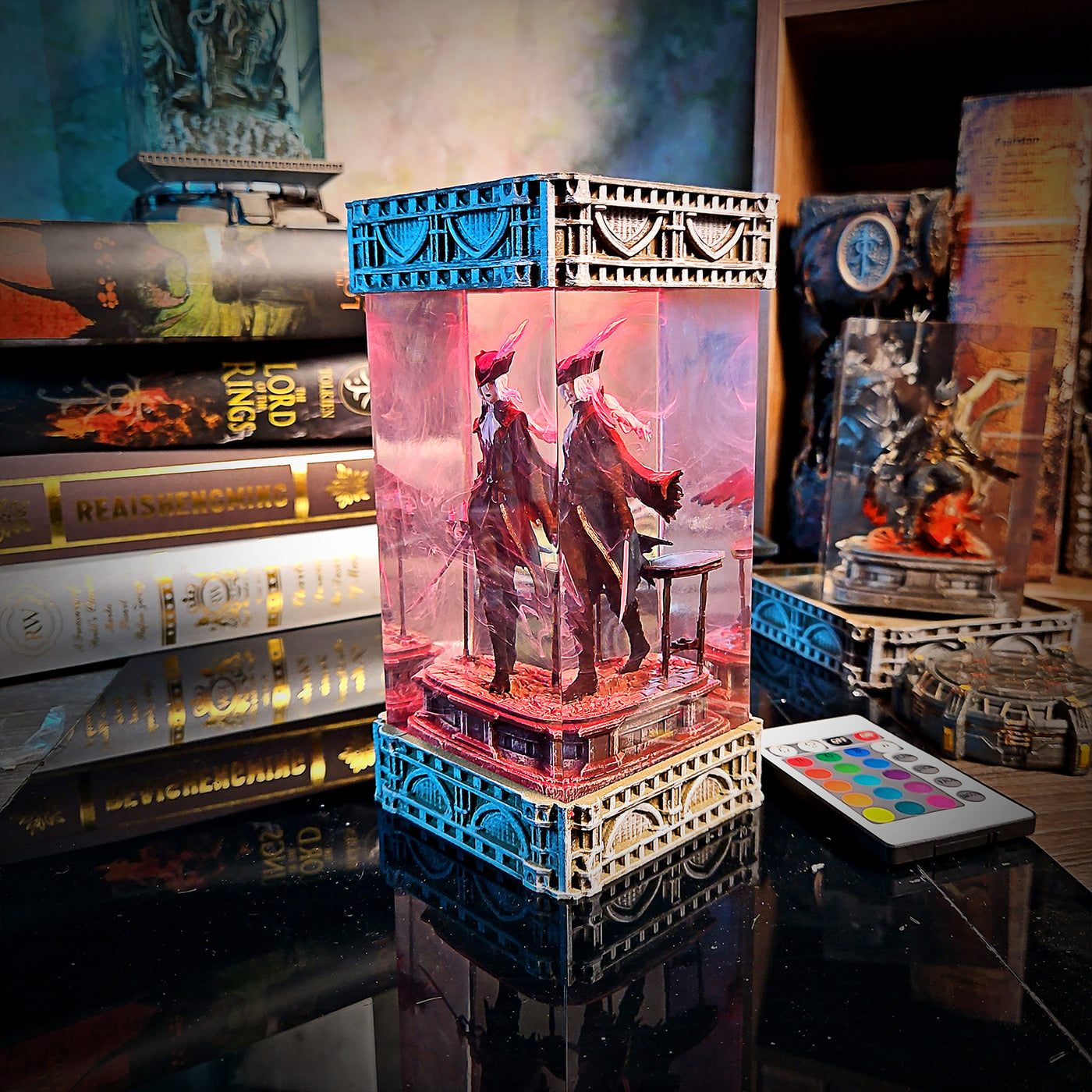 Bloodborne Lady Maria and The Old Hunters Epoxy Resin Lamp, Night Light, Wireless Lights