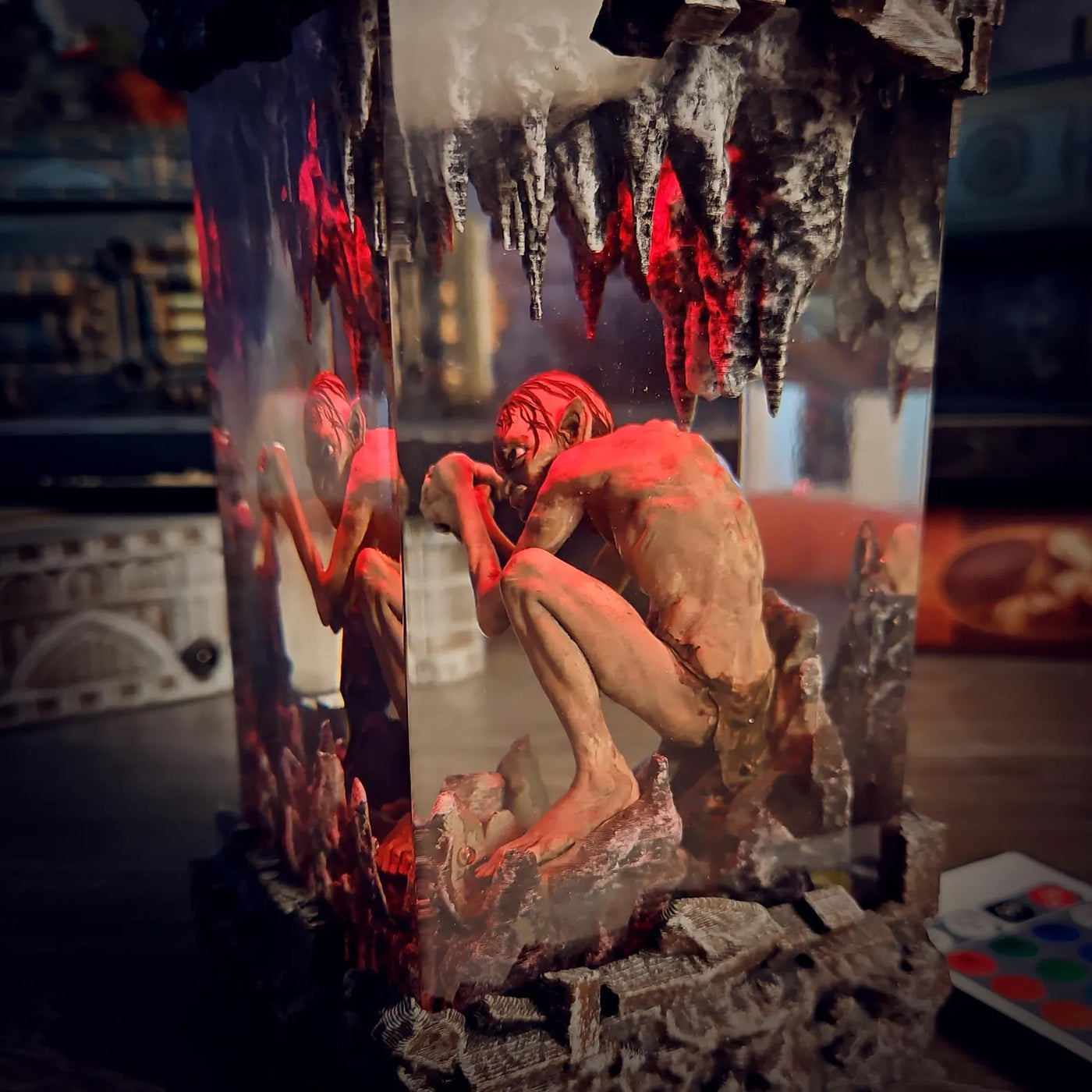 LOTR Lord Of Rings Smeagol Gollum Diorama Epoxy Resin Lamp, Night Light, Wireless Lights
