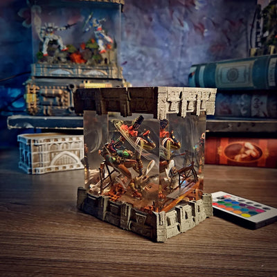 League of Legends Arcane Vi Fight Scene Epoxy Resin Lamp, Night Light, Wireless Lights