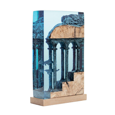 Dolphins Ancient Ruins - High Quality Epoxy Resin Lamp