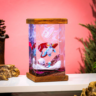 Pokemon Bagon Shelgon Salamence Epoxy Resin Lamp, Night Light