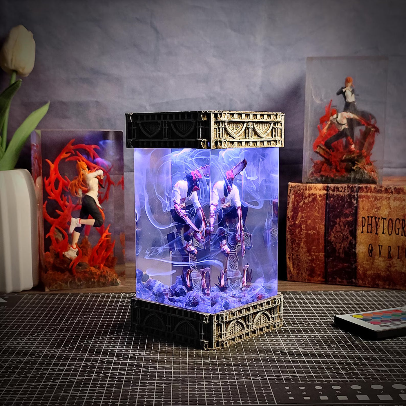 Chainsaw Man Denji Diorama Epoxy Resin Lamp, Night Light, Wireless Lights