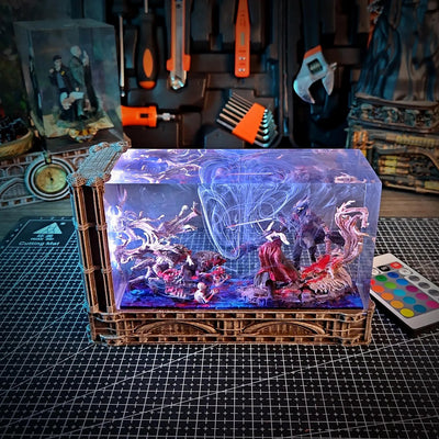 Bloodborne The Hunter and Lady Maria Diorama Diorama Epoxy Resin Lamp, Night Light, Wireless Lights
