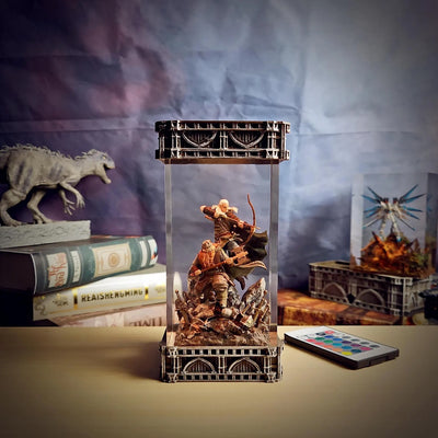 LOTR Lord Of Rings Gimli And Legolas Diorama Epoxy Resin Lamp, Night Light, Wireless Lights