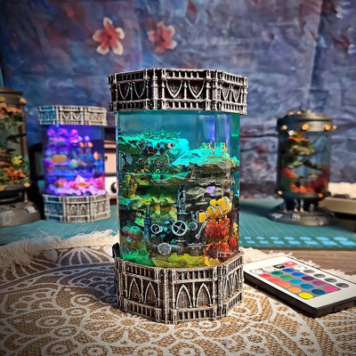 Ocean Coral Fish Nemo Cartoon Epoxy Resin Lamp, Night Light, Wireless Lights