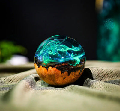 Ball Aurora Borealis Epoxy Resin Paperweight