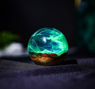 Ball Aurora Borealis Epoxy Resin Paperweight