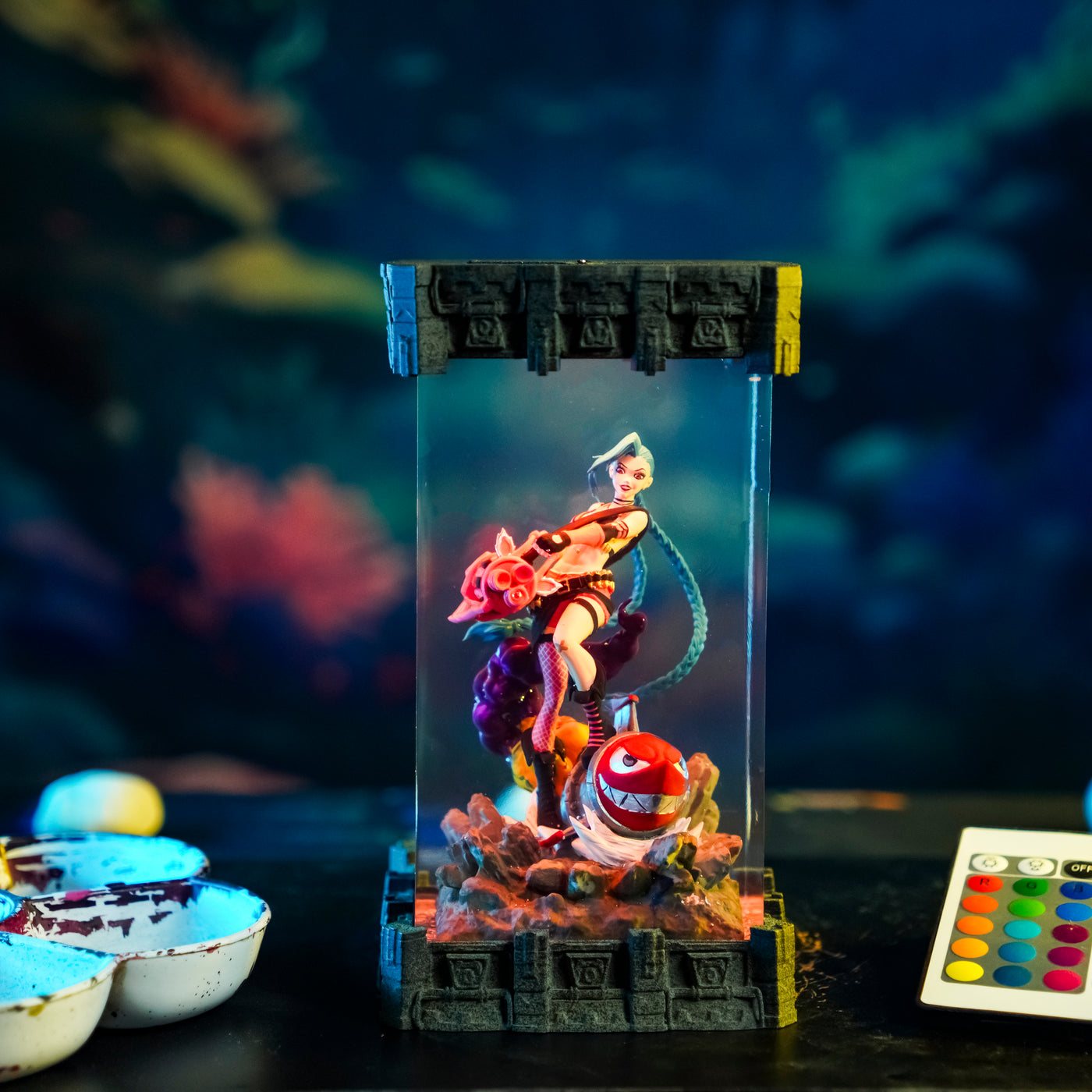 League Of Legends Jinx Arcane Epoxy Resin Lamp, Night Light, Wireless Lights