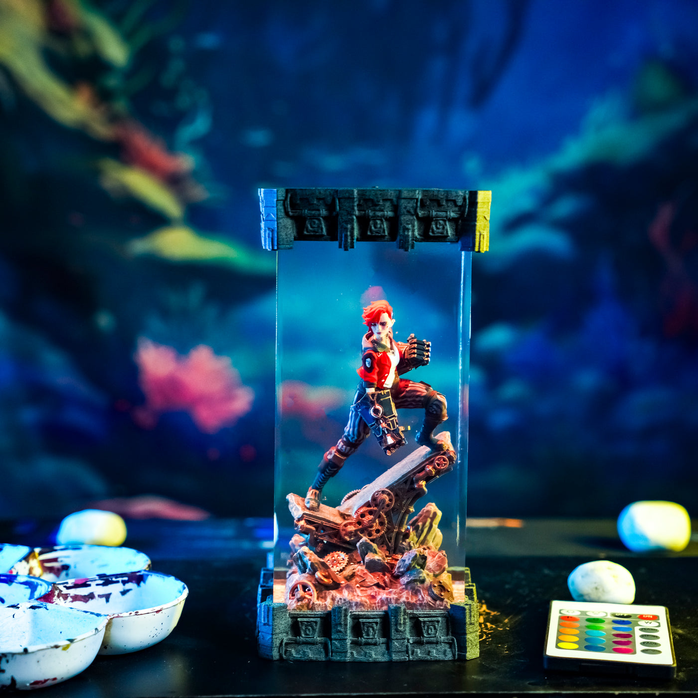 League Of Legends Vi Arcane Epoxy Resin Lamp, Night Light, Wireless Lights