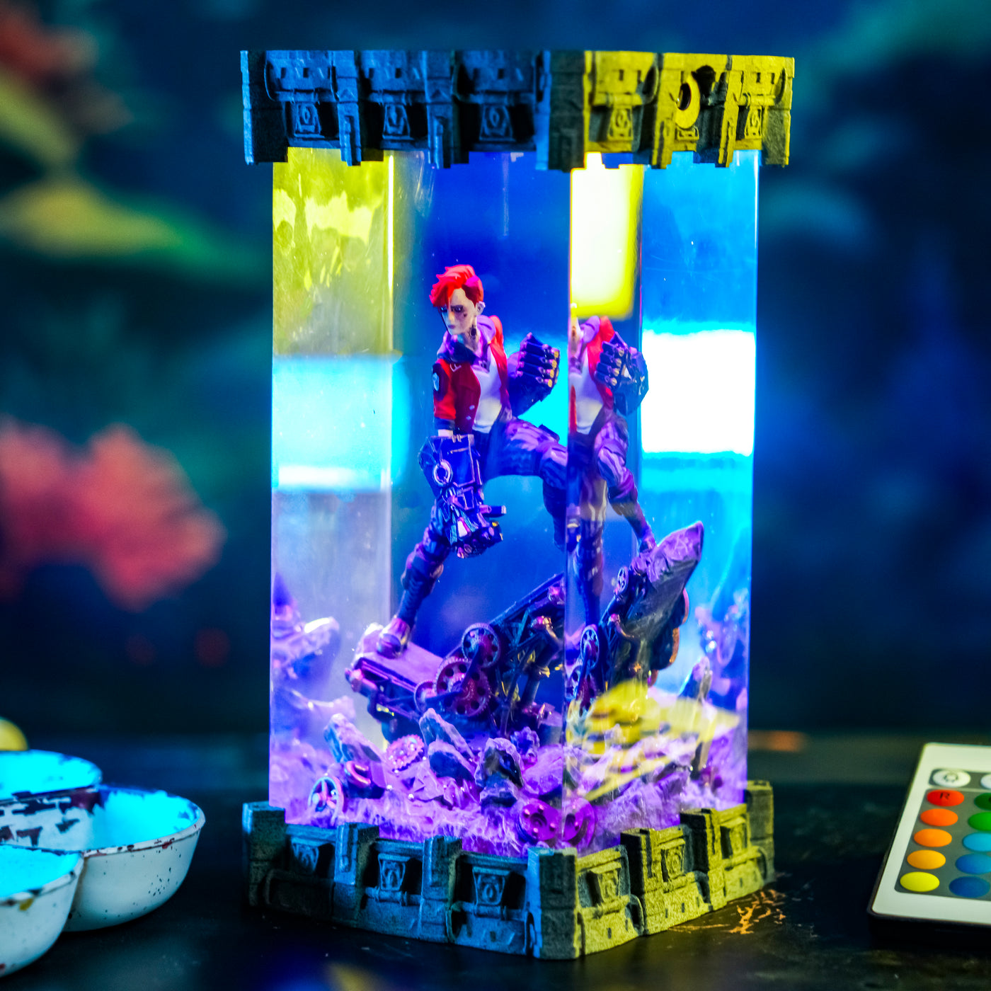 League Of Legends Vi Arcane Epoxy Resin Lamp, Night Light, Wireless Lights