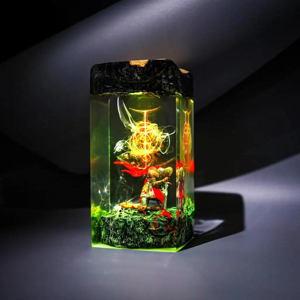 Tarnished Elden Ring Epoxy Resin Lamp, Night Light