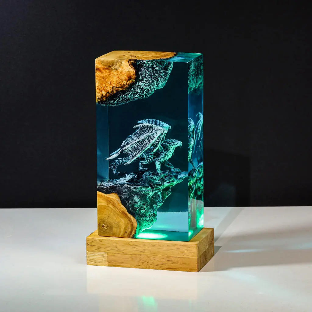 Fourth Wing Dragon Epoxy Resin Lamp, Night Light