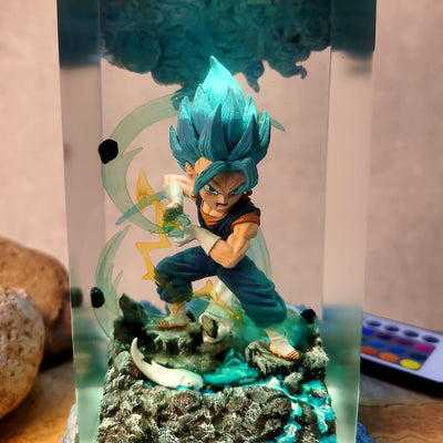 Dragon Ball Gogeta Chibi Diorama Epoxy Resin Lamp, Night Light, Wireless Lights