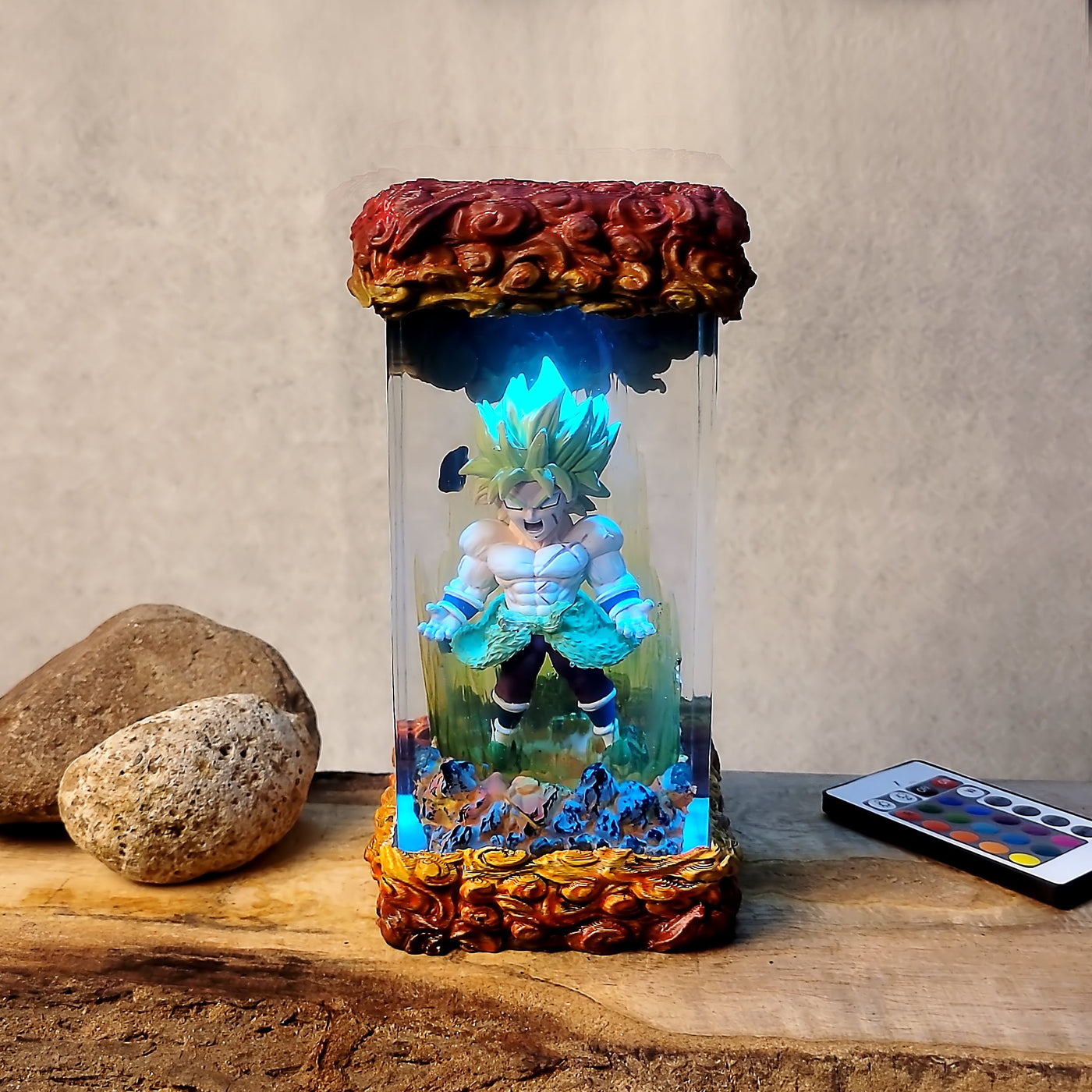 Dragon Ball Broly Chibi Diorama Epoxy Resin Lamp, Night Light, Wireless Lights