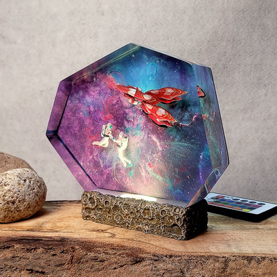 Ragnarok Final Fantasy VIII & Astronauts Galaxy Epoxy Resin Lamp, Night Light, Wireless Lights