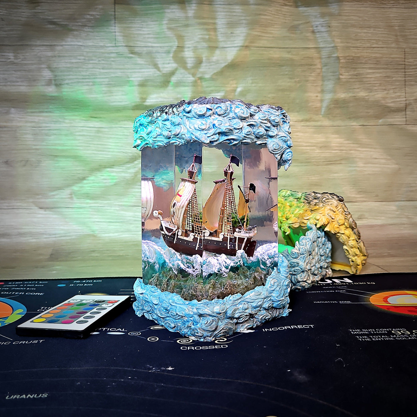 Going Merry One Piece Diorama Epoxy Resin Lamp, Night Light, Wireless Lights