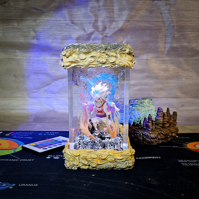 Luffy Gear 5 Chibi One Piece Diorama Epoxy Resin Lamp, Night Light, Wireless Lights