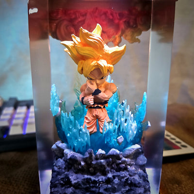 Dragon Ball Goku Chibi Diorama Epoxy Resin Lamp, Night Light, Wireless Lights