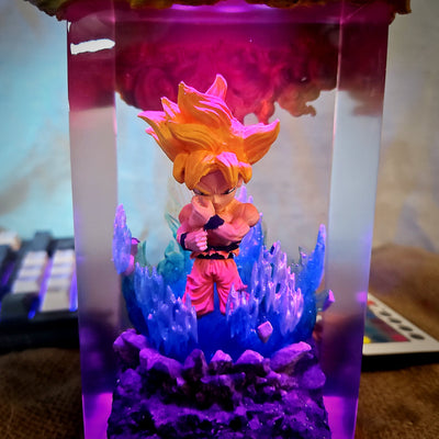 Dragon Ball Goku Chibi Diorama Epoxy Resin Lamp, Night Light, Wireless Lights